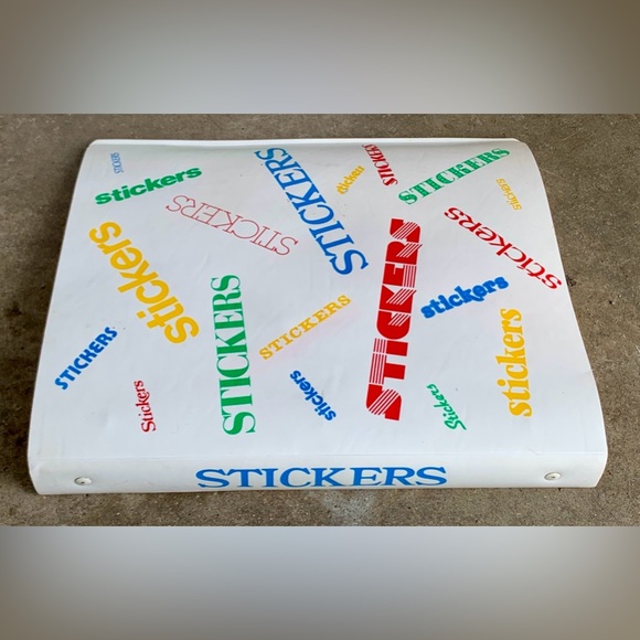 c. 1983 Vtg Hard Plastic 3 Ring Binder Sticker Collection Album - Picture 4 of 13